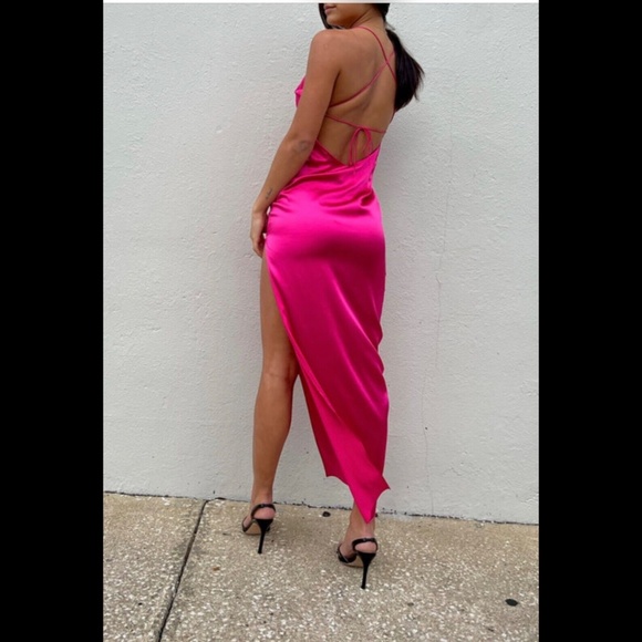 SER.O.YA Celino Maxi Dress Silk Blend Fuchia Purple/Hot Pink Size M - NWT - Picture 8 of 16